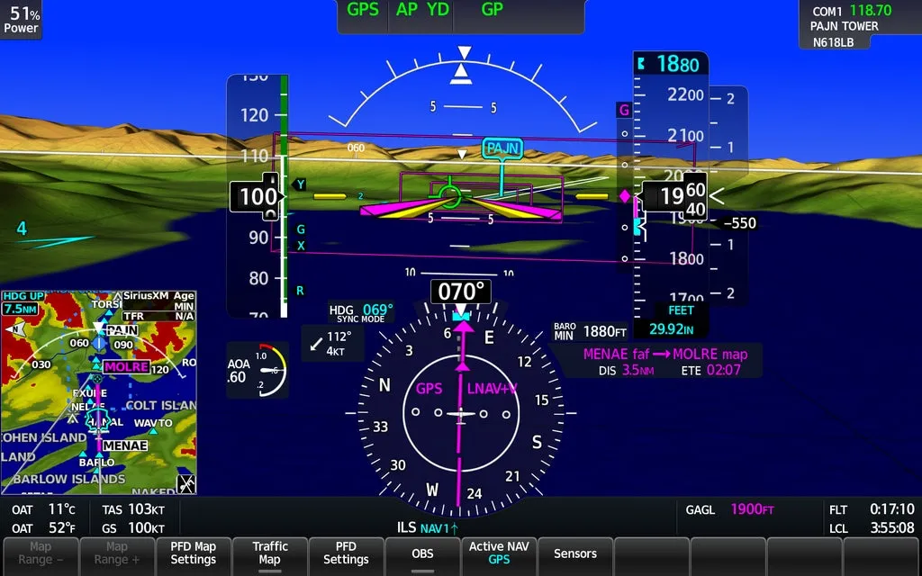 Cockpit synthetic vision display during instrument flight